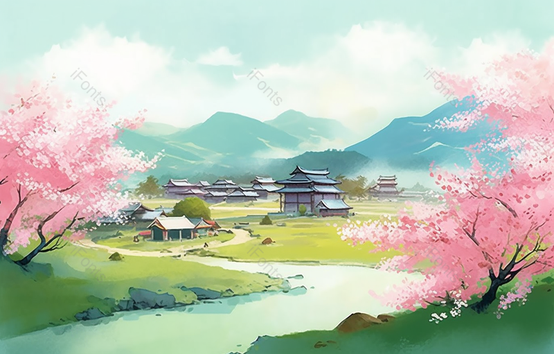 江南的春天水墨画,插画/手绘图,插画/手绘图库,插画/手绘图下载,插画/手绘